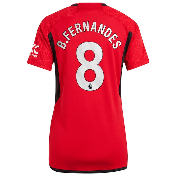Bruno Fernandes Manchester United adidas Women's 2023/24 Home Replica Player Jersey - Red/Green