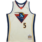 Baron Davis Golden State Warriors Chainstitch Swingman Jersey - Cream