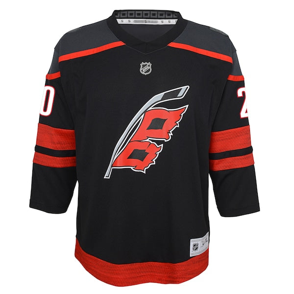 Sebastian Aho Carolina Hurricanes Youth Home Replica Player Jersey - Black/White