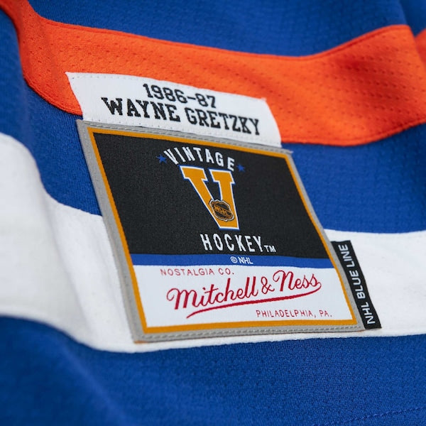 Wayne Gretzky Edmonton Oilers Captain Patch 1986/87 Blue Line Player Jersey - Royal