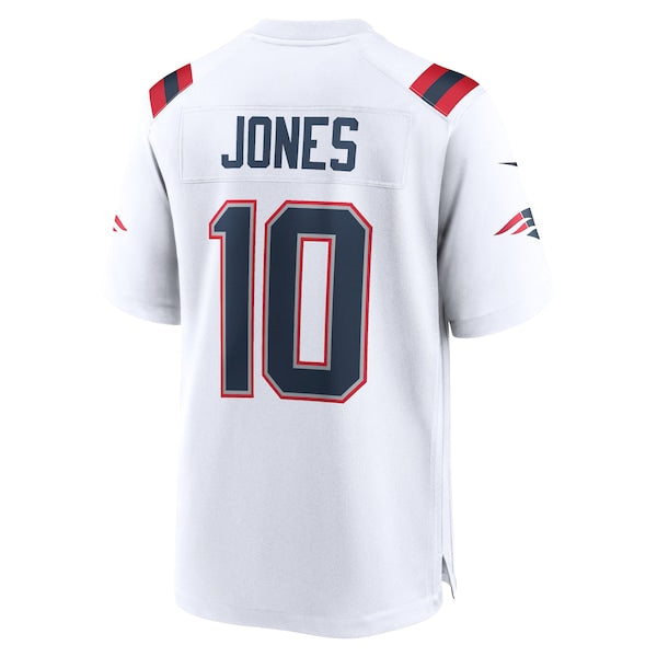Mac Jones New England Patriots Nike Team Game Jersey - White/Navy