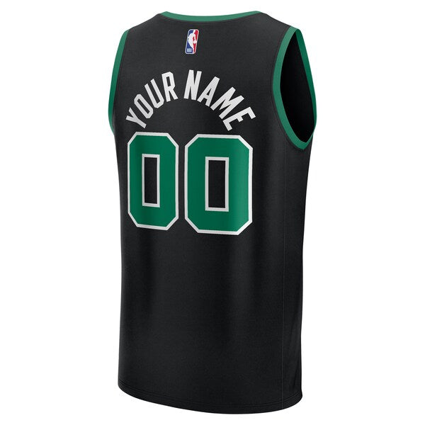 Boston Celtics  Youth Custom Fast Break Jersey - Black - Statement Edition/Kelly Green/White