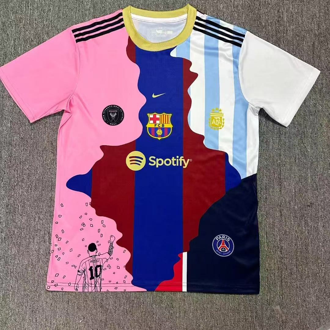 Lionel Messi Commemorative All Club Football Logo Limited Edition Jersey