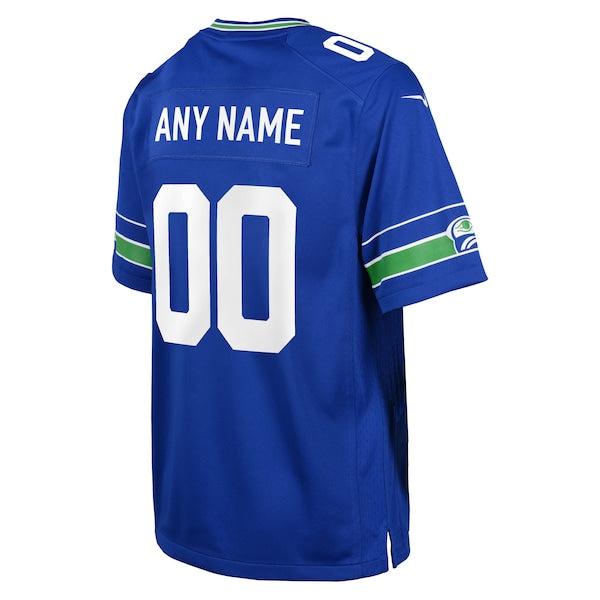 Seattle Seahawks Nike Youth 50th Season Throwback Custom Game Jersey - Royal