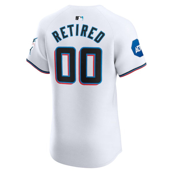 Miami Marlins Nike Home Elite Pick-A-Player Retired Roster Patch Jersey - White