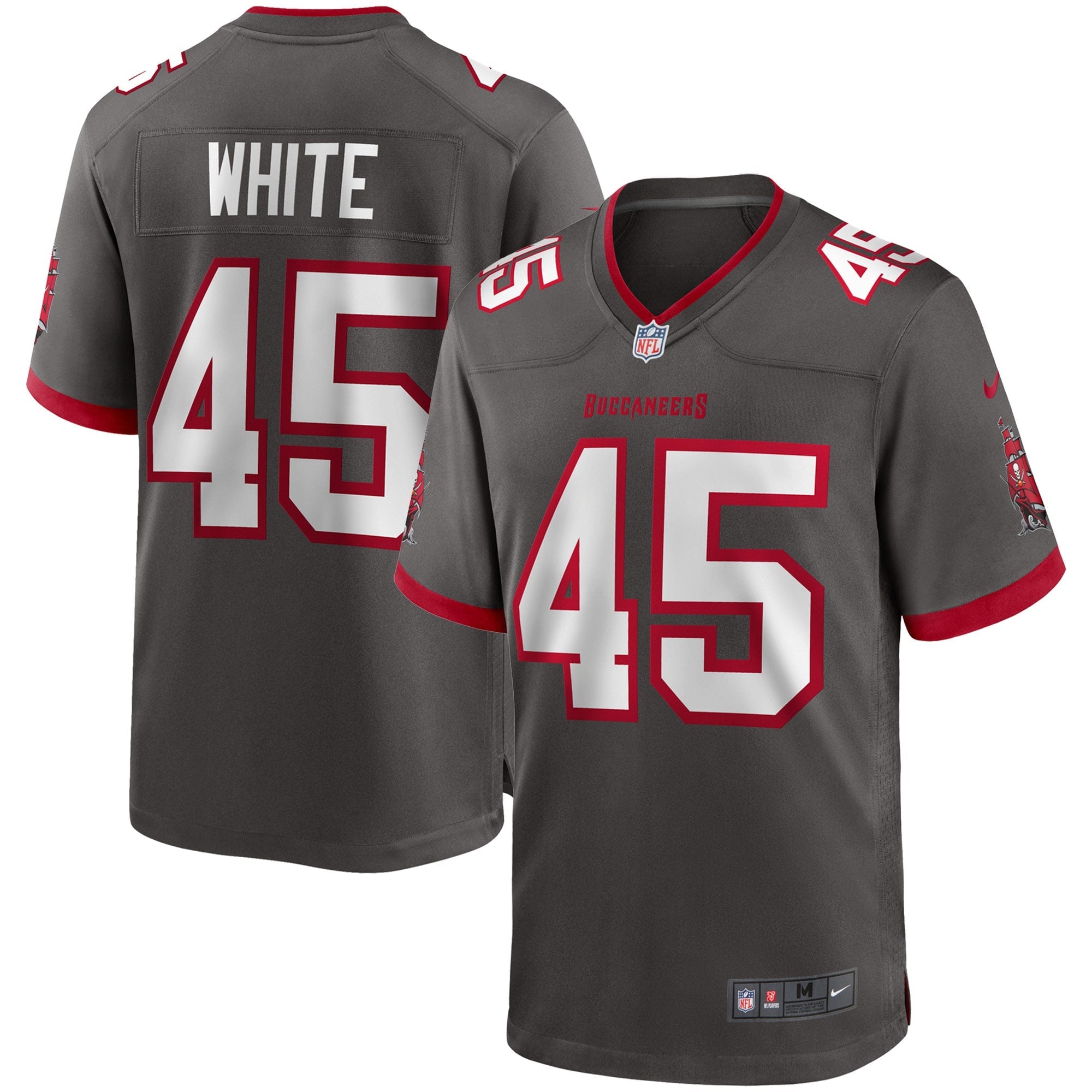 Devin White Tampa Bay Buccaneers Nike Player Game Jersey - Red/Pewter