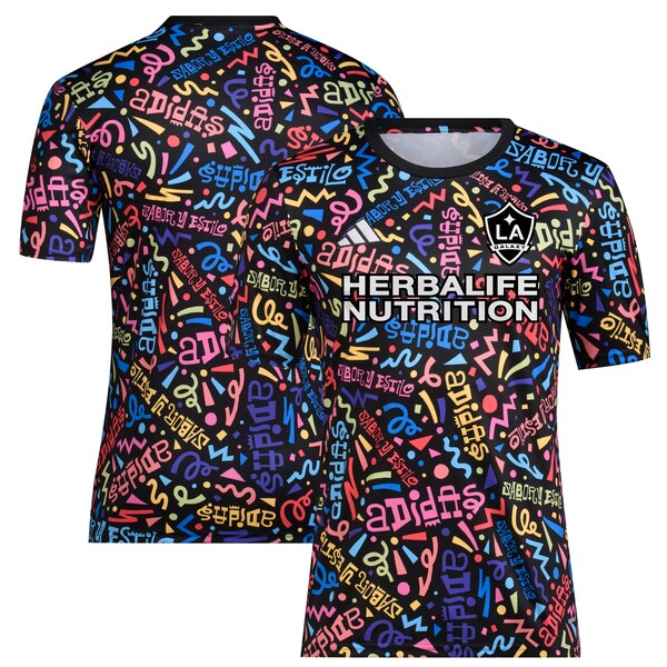 LA Galaxy adidas 2024 Hispanic Heritage Pre-Match Top - Black