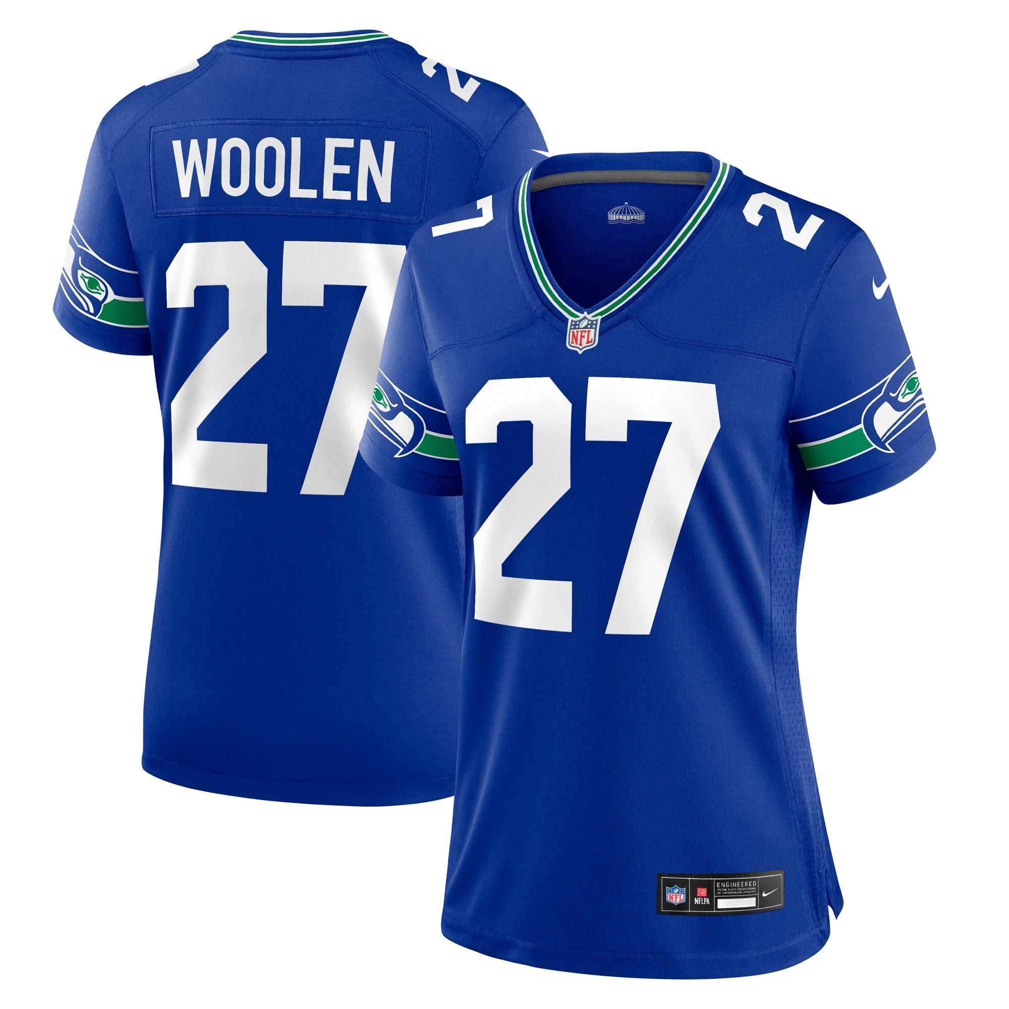 Riq Woolen Seattle Seahawks Nike Women's Team Game Jersey -  College Navy/Neon Green/Navy/Royal
