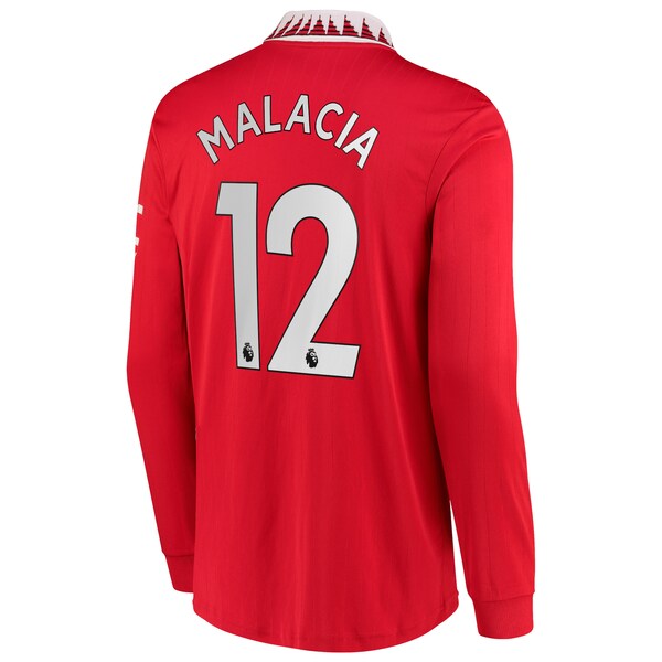 Tyrell Malacia Manchester United adidas 2022/23 Home Replica Long Sleeve Jersey - Red