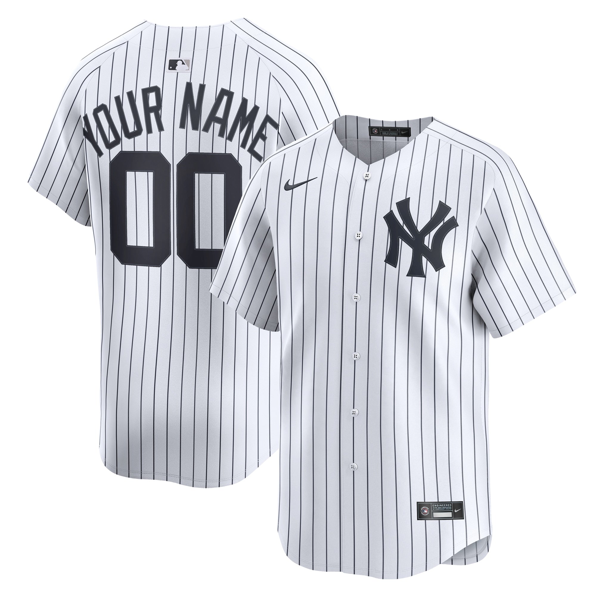 New York Yankees Nike Away Limited Custom Jersey - Gray/White