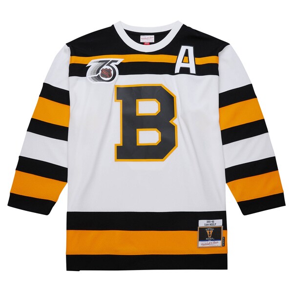 Cam Neely Boston Bruins  1991/92 Alternate Captain Blue Line Player Jersey - White