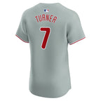 Trea Turner Philadelphia Phillies Nike Road Elite Player Jersey - Gray