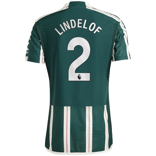 Victor Lindelof Manchester United adidas 2023/24 Away Authentic Player Jersey - Green/Red