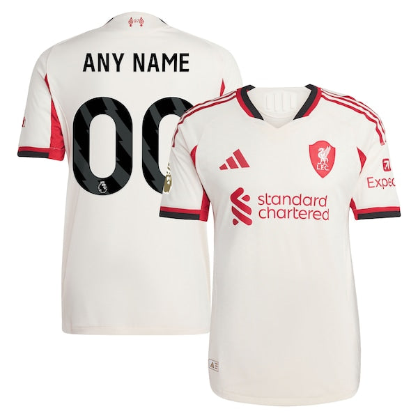 Liverpool adidas 2025/26 Away Authentic Custom Jersey - White/Green/Red