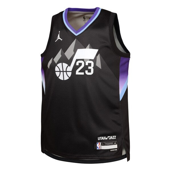 Lauri Markkanen Utah Jazz Jordan Brand Youth Swingman Jersey - Statement Edition - Black