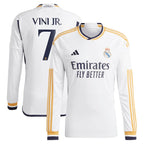 Vini Jr. Los Merengues adidas 2023/24 Home Long Sleeve Replica Player Jersey - White