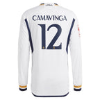 Eduardo Camavinga Los Merengues adidas Home 2023/24 Authentic Long Sleeve Jersey - White