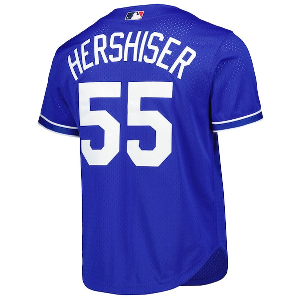 Orel Hershiser Los Angeles Dodgers  Cooperstown Collection Mesh Batting Practice Button-Up Jersey - Royal