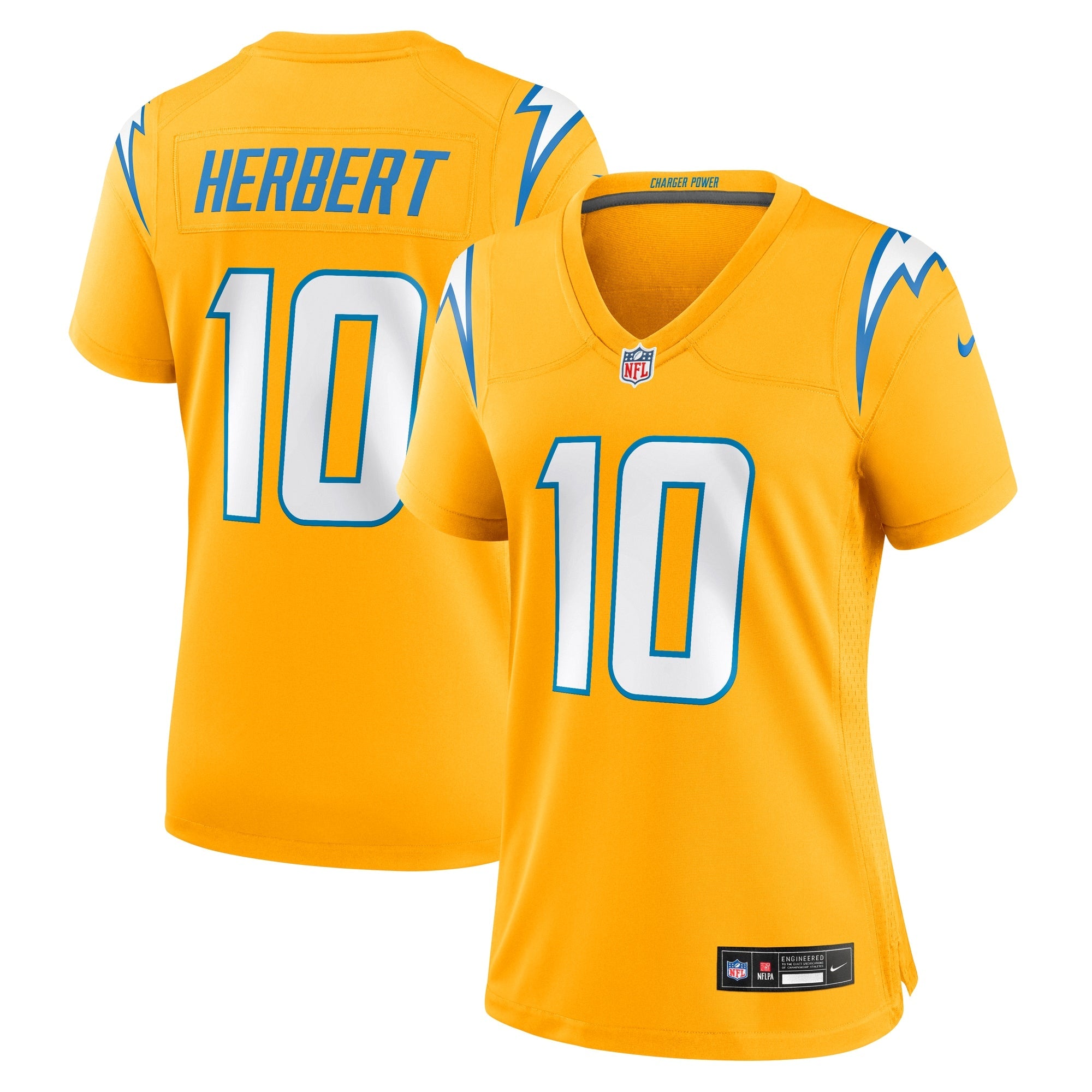 Justin Herbert Los Angeles Chargers Nike Women's Alternate Super Chargers Game Jersey - Navy/Gold
