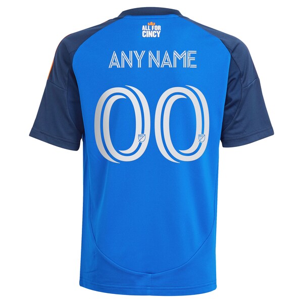 FC Cincinnati adidas Youth 2025 Orange and Blue Legacy Kit Replica Custom Jersey - Blue