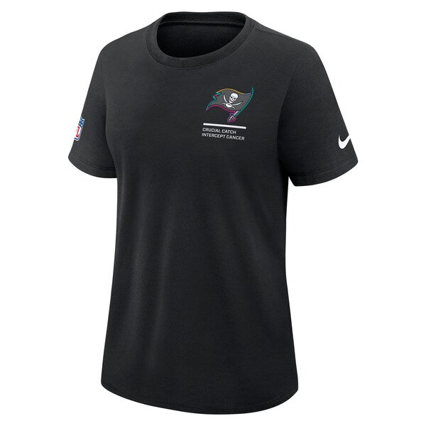 Tampa Bay Buccaneers Nike Women's 2025 NFL Crucial Catch Tri-Blend Dri-FIT T-Shirt - Black