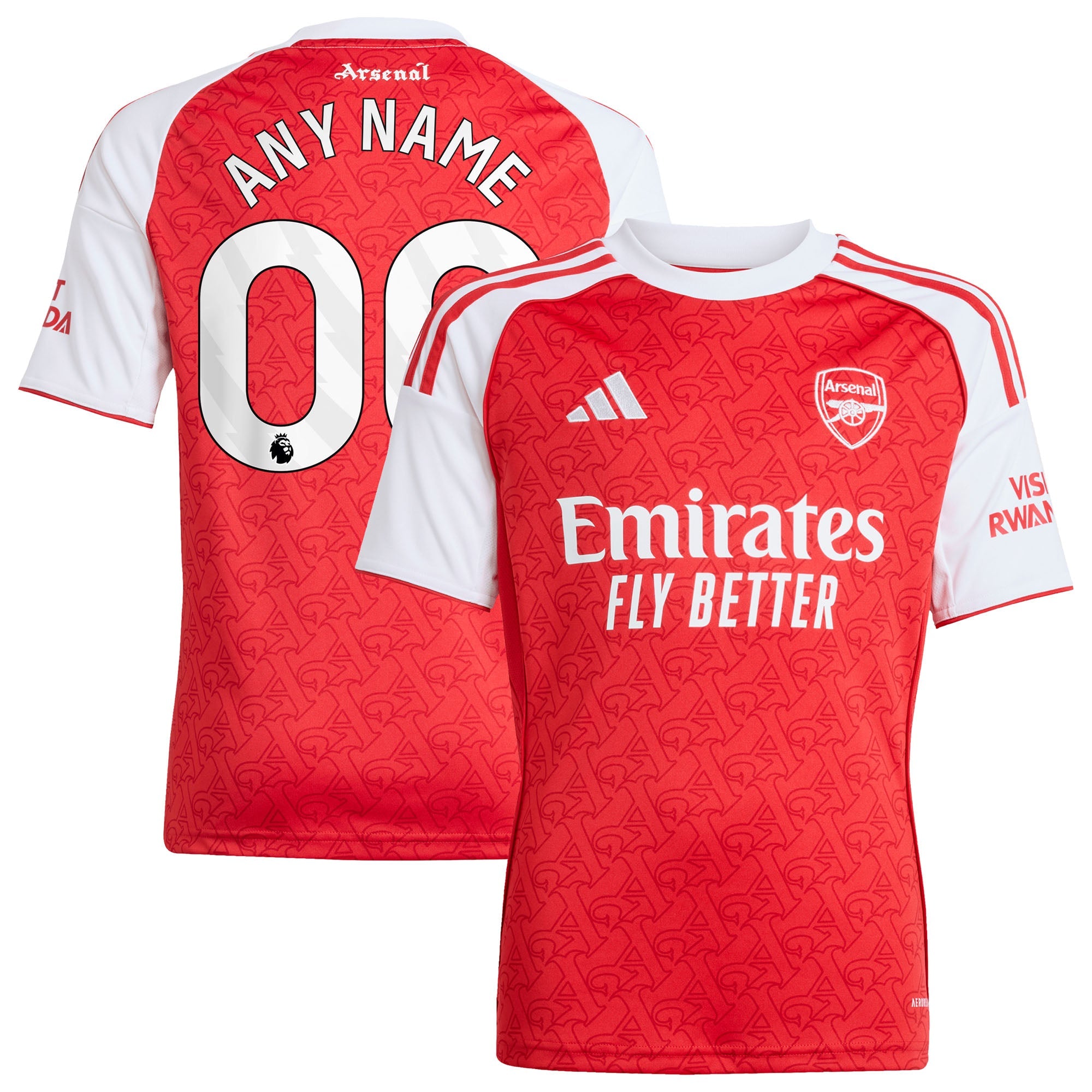 Arsenal adidas Youth 2025/26 Third Replica Custom Jersey - White/Red/Blue