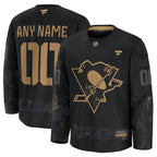 Pittsburgh Penguins  2024 Military Appreciation Personalized Long Sleeve Practice Jersey - Black