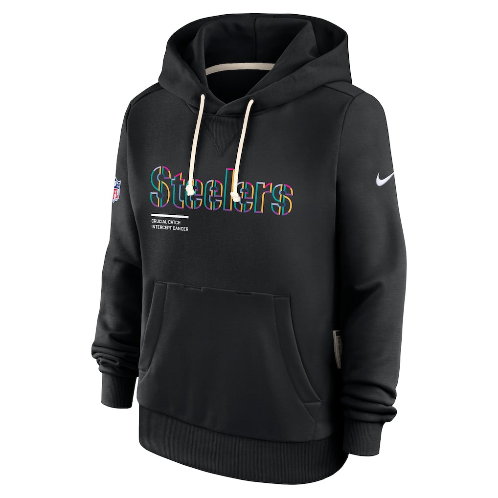 Pittsburgh Steelers Nike Women's 2025 NFL Crucial Catch Sideline Standard Issue Dri-FIT Hoodie - Black