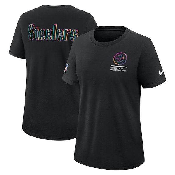 Pittsburgh Steelers Nike Women's 2025 NFL Crucial Catch Tri-Blend Dri-FIT T-Shirt - Black