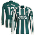 Tyrell Malacia Manchester United adidas 2023/24 Away Long Sleeve Replica Player Jersey - Green