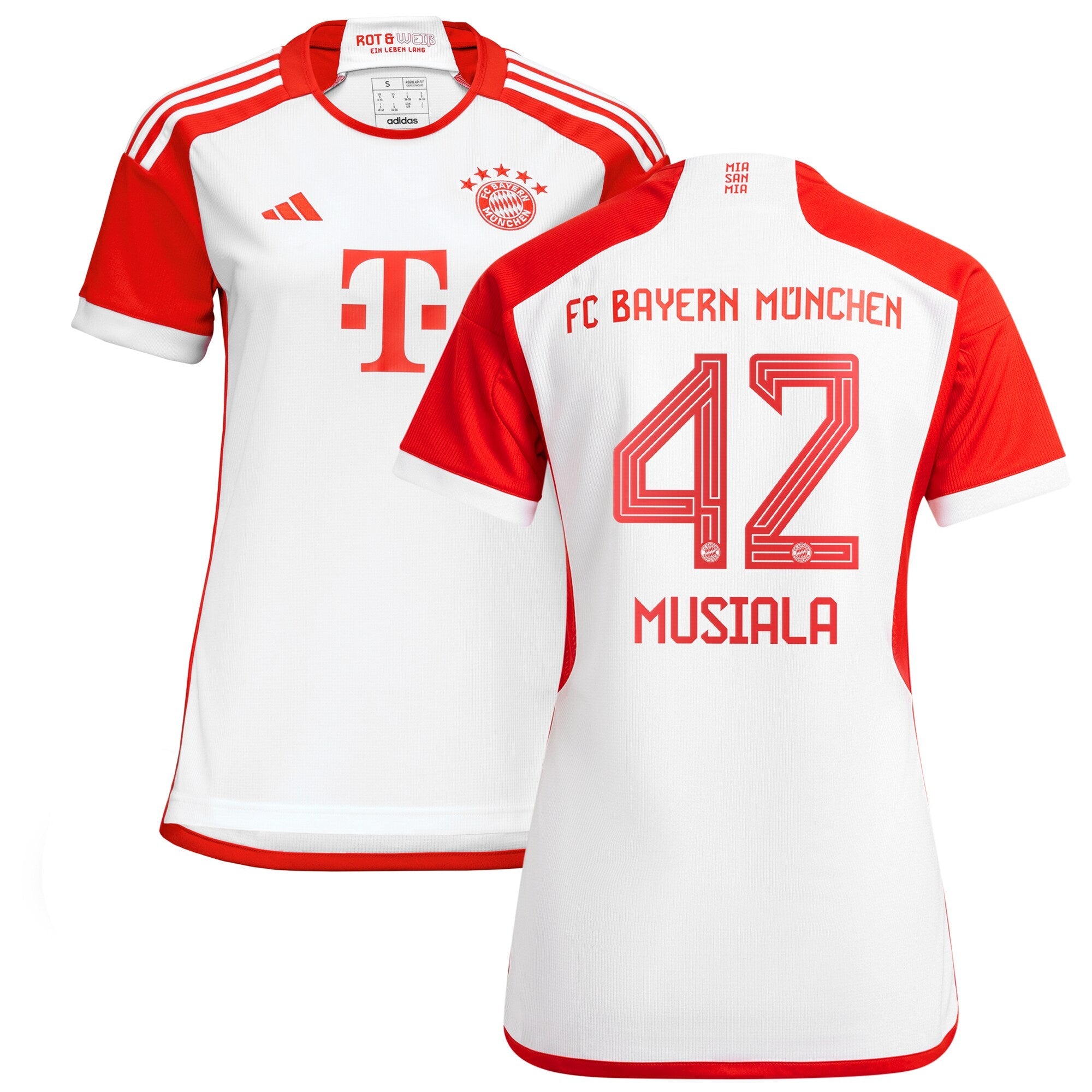 Jamal Musiala Bayern Munich adidas Women's 2023/24 Away Replica Player Jersey - Black/White