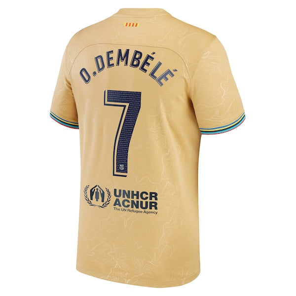 Ousmane Dembele Barcelona Nike 2022/23 Away Replica Player Jersey - Gold