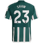 Luke Shaw Manchester United adidas Youth 2023/24 Away Replica Player Jersey - Green/White