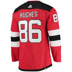 Jack Hughes New Jersey Devils adidas Home Primegreen Authentic Player Jersey - Red/Black