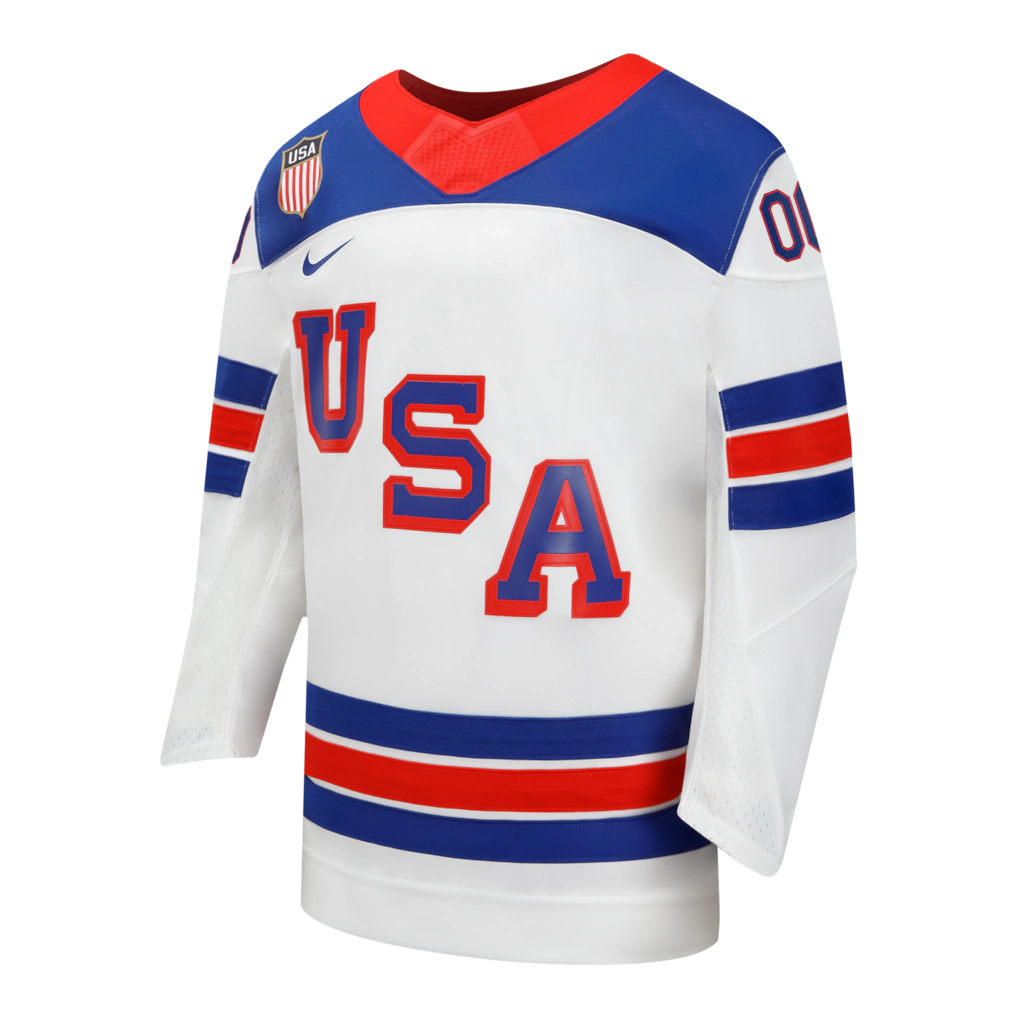 Youth USA Hockey Nike White 2026 Away Replica Custom Jersey