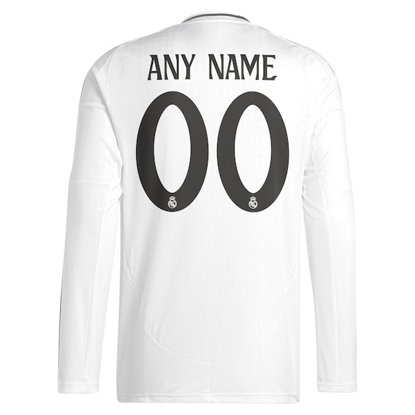 Los Merengues adidas 2024/25 Home Replica Custom Long Sleeve Jersey - White