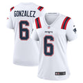 Christian Gonzalez New England Patriots Nike Women's  Game Jersey -  White/Navy/Red