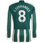 Bruno Fernandes Manchester United adidas 2023/24 Away Long Sleeve Replica Player Jersey - Green/Red