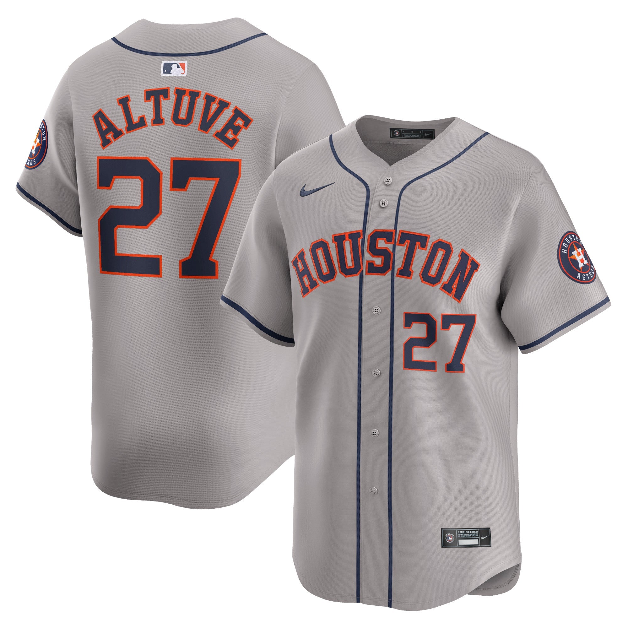 Jose Altuve Houston Astros Nike Home Limited Player Jersey - White/Gray