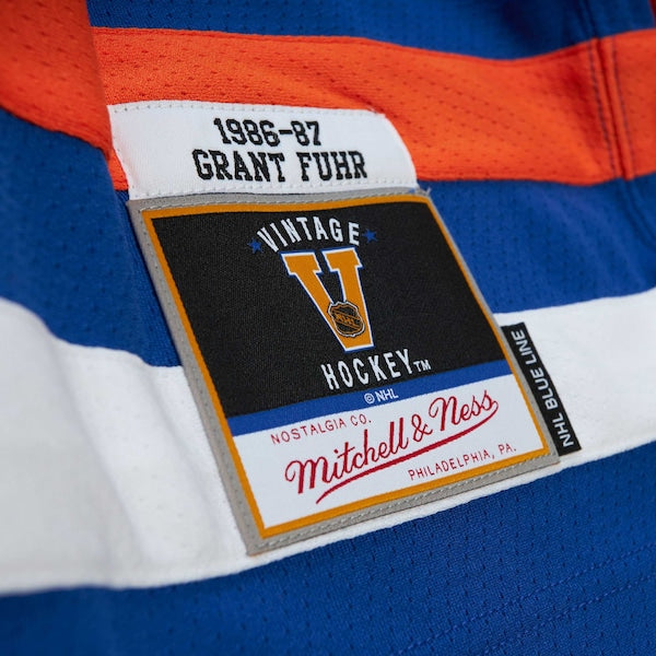 Grant Fuhr Edmonton Oilers  1986/87 Blue Line Player Jersey - Royal