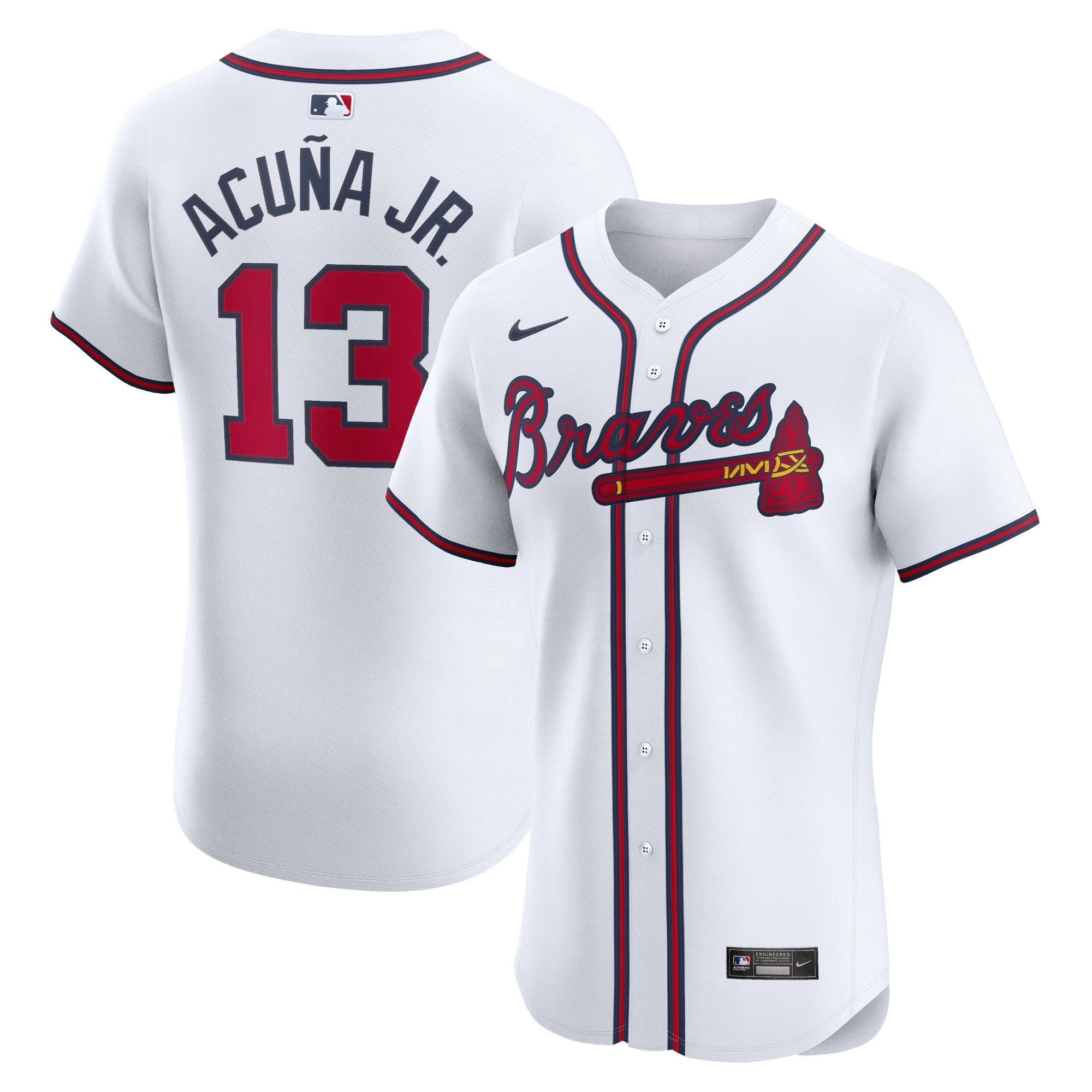 Ronald Acuña Jr. Atlanta Braves Nike Road Elite Player Jersey - Gray/Navy/White/Red