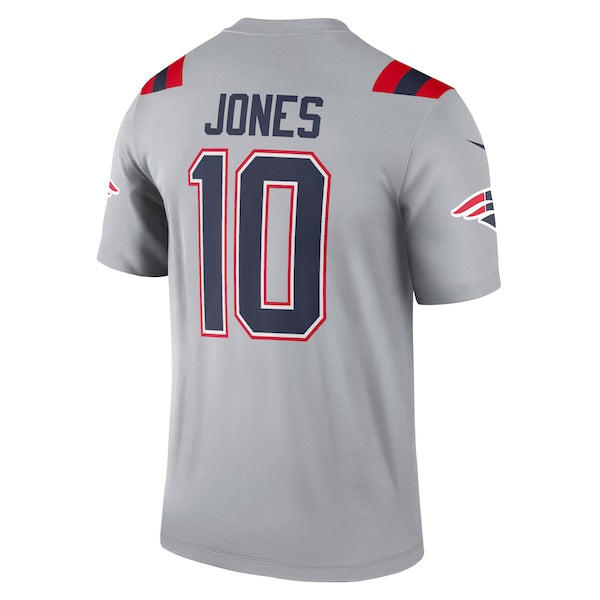 Mac Jones New England Patriots Nike Inverted Legend Jersey - Gray