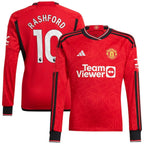 Marcus Rashford Manchester United adidas 2023/24 Home Replica Long Sleeve Player Jersey - Red