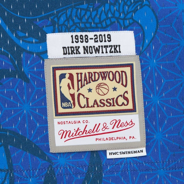 Dirk Nowitzki Dallas Mavericks 1998-2019 Hardwood Classics Asian Heritage 6.0 Swingman Throwback Player Jersey - Blue