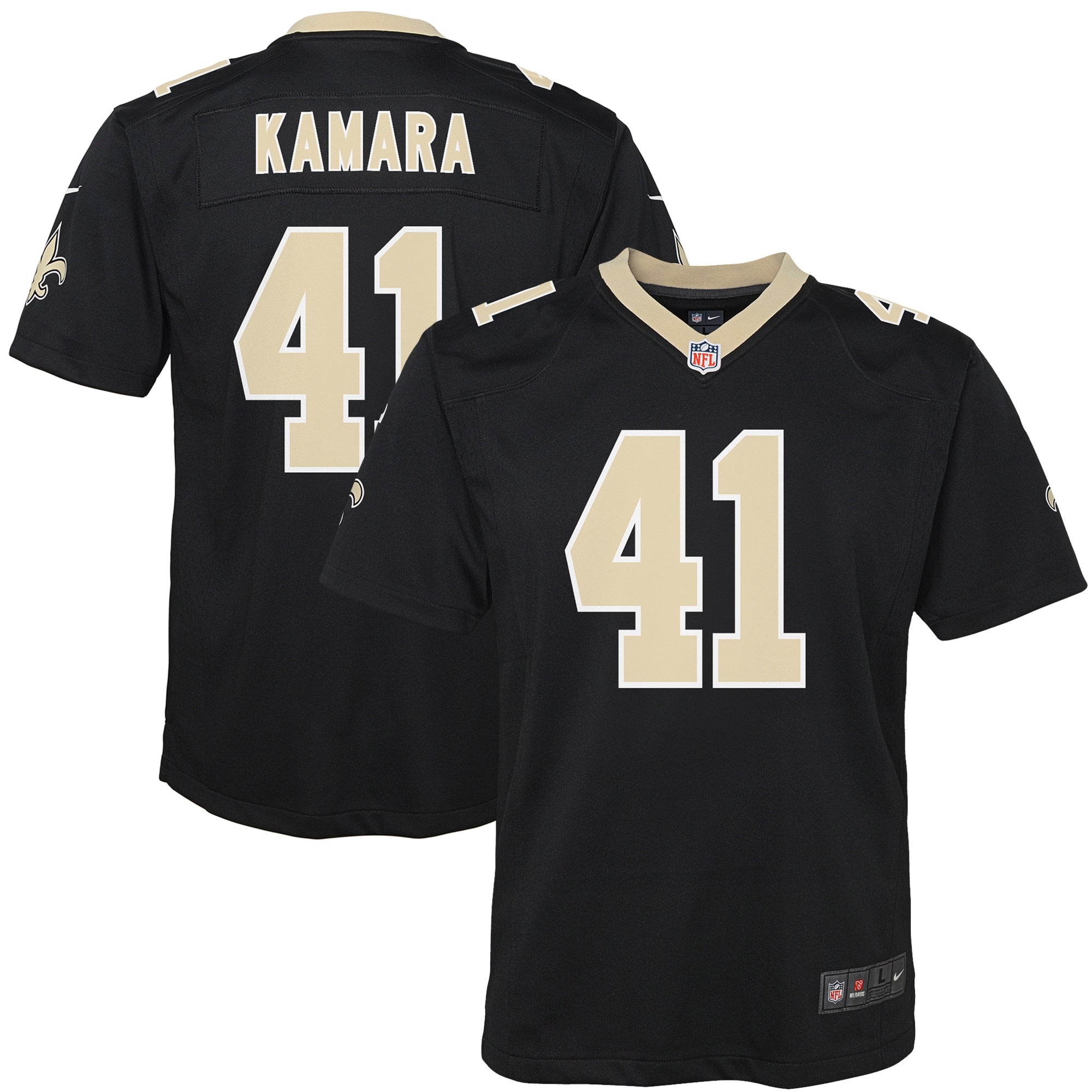 Alvin Kamara New Orleans Saints Nike Youth Gameday Golds Alternate Game Player Jersey - Gold/White/Black