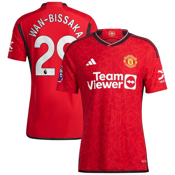 Aaron Wan-Bissaka Manchester United adidas 2023/24 Home Authentic Player Jersey - Red/Green
