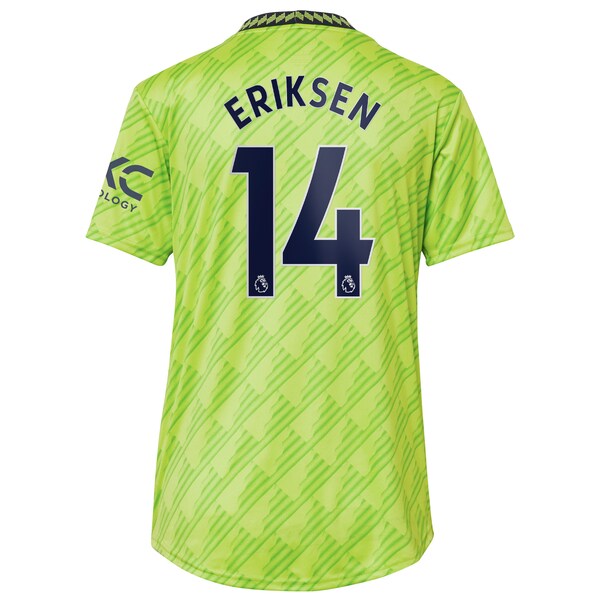 Christian Eriksen Manchester United adidas Women's 2022/23 Third Replica Player Jersey - Neon Green