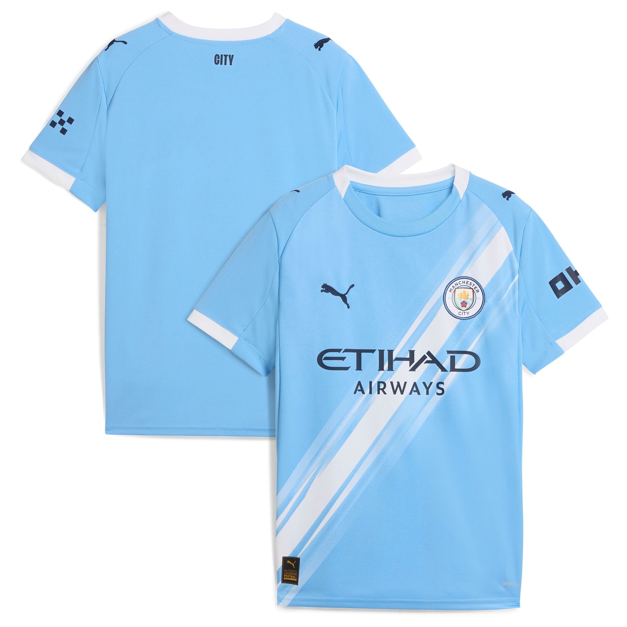 Manchester City Puma Youth 2025/26 Third Replica Jersey - Green/Neon Green/Light Blue/Black