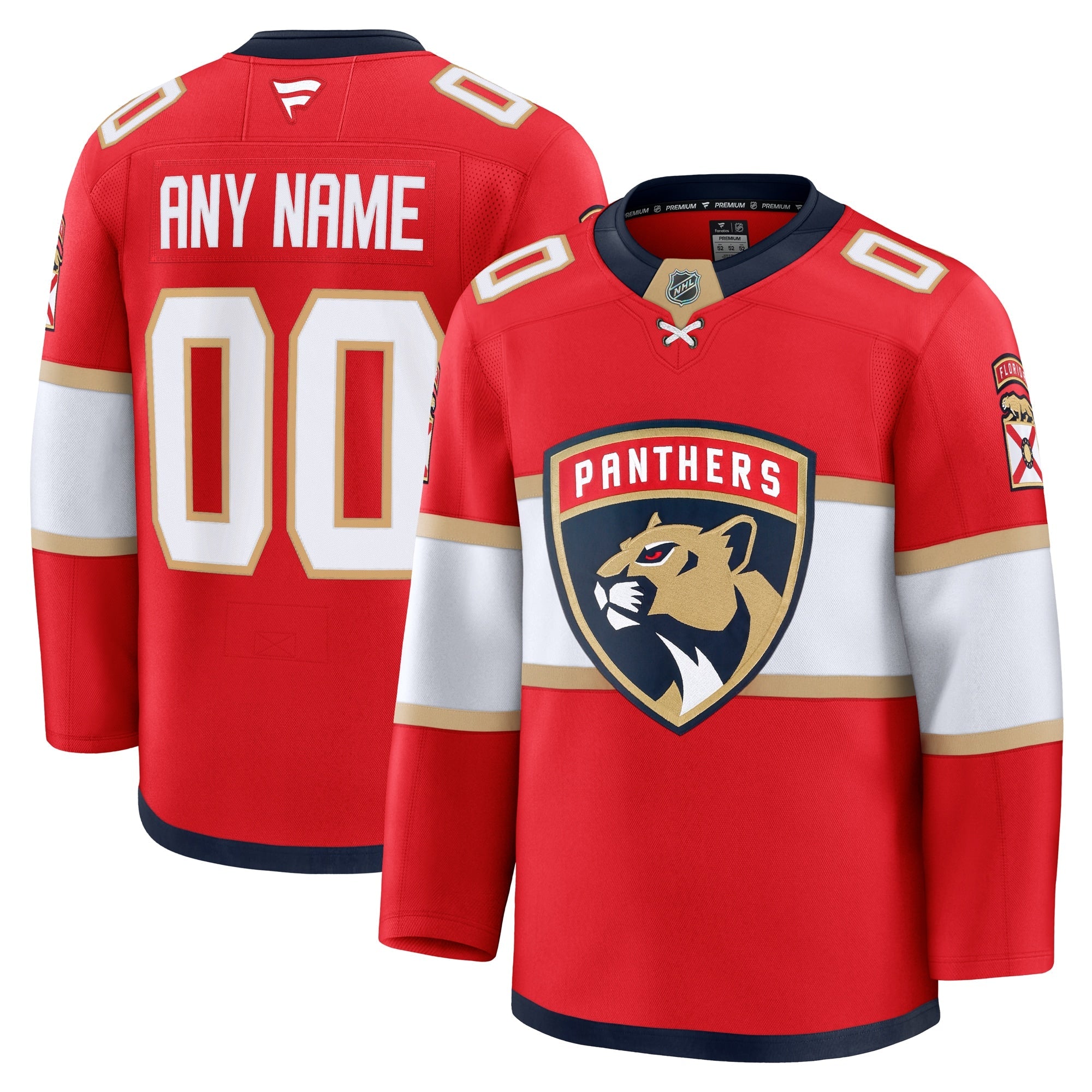 Florida Panthers  Away Premium Custom Jersey - White/Red