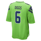 Quandre Diggs Seattle Seahawks Nike  Game Jersey - Neon Green/Navy